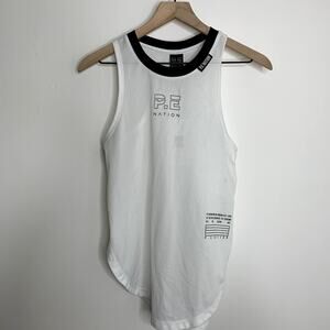 P.E Nation optic white Courtside Tank Womens New Small